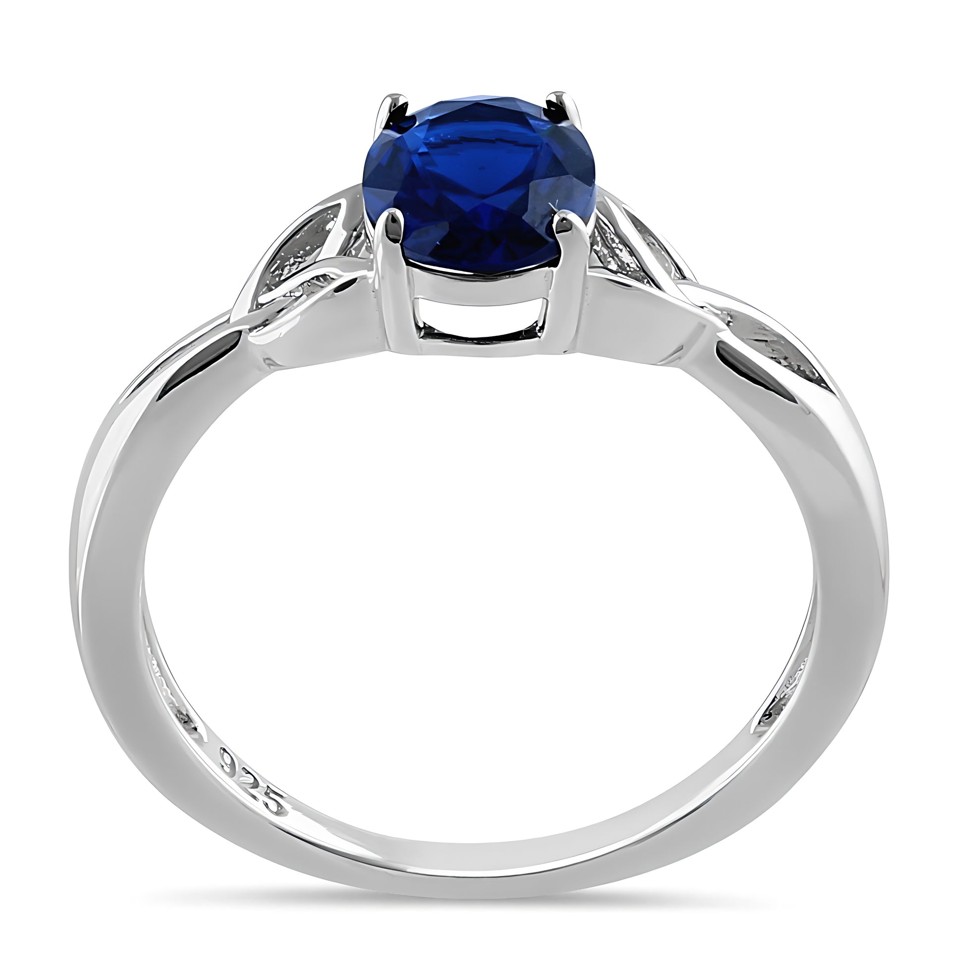 Sterling Silver Charmed Oval Blue CZ Ring for Women, Oval Cubic Zirconia, Promise Ring Gift view 3