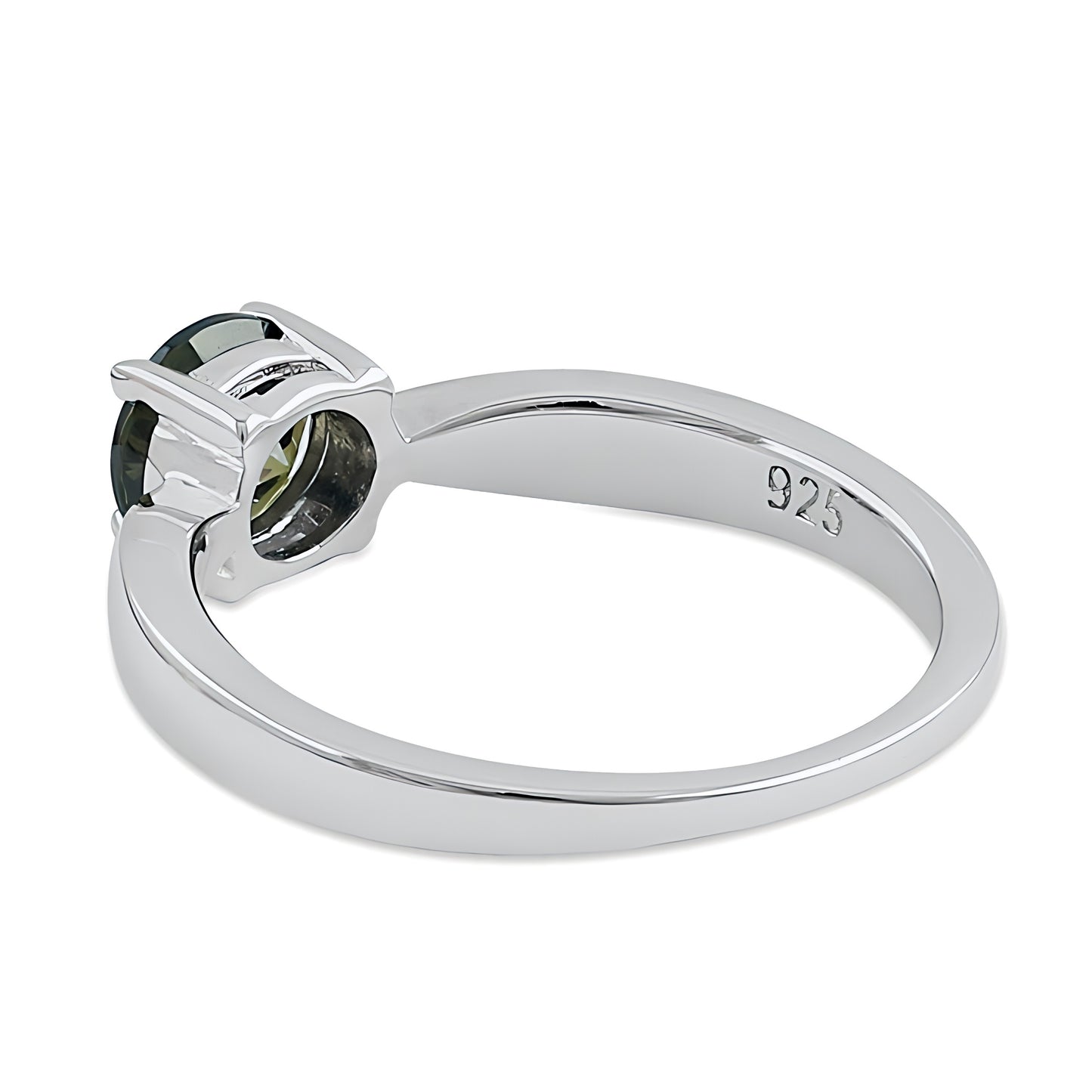 Sterling Silver 6mm Round Peridot CZ Ring for Women, Round Cubic Zirconia, Promise Ring Gift view 4