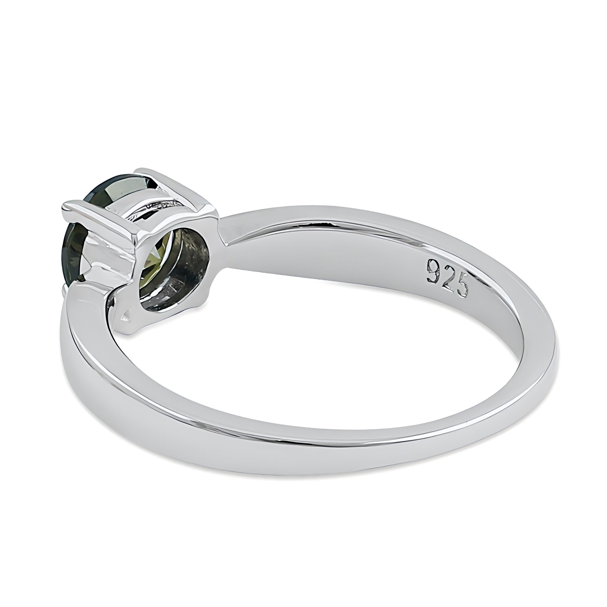 Sterling Silver 6mm Round Peridot CZ Ring for Women, Round Cubic Zirconia, Promise Ring Gift view 4