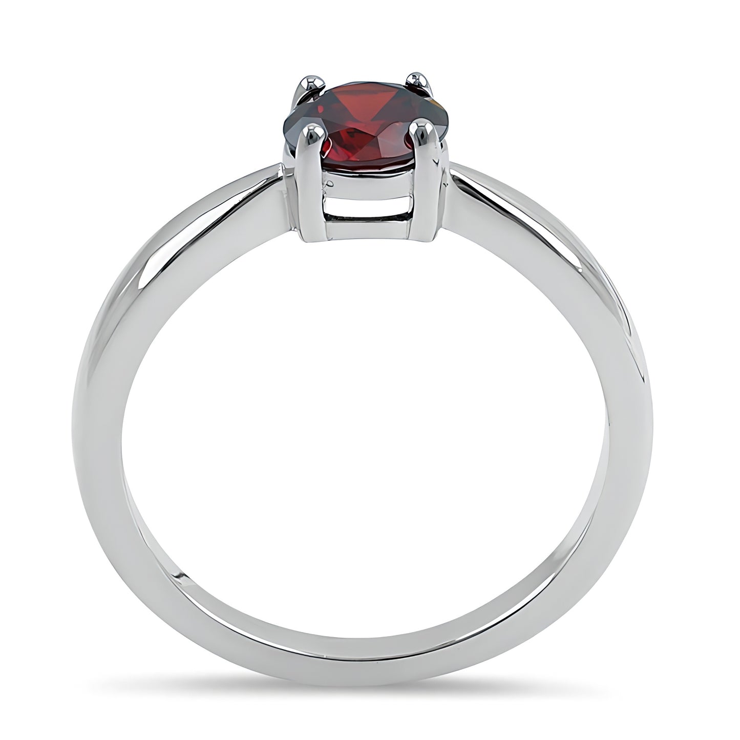 Sterling Silver 6mm Round Dark Garnet CZ Ring for Women, Round Cubic Zirconia, Promise Ring Gift view 3
