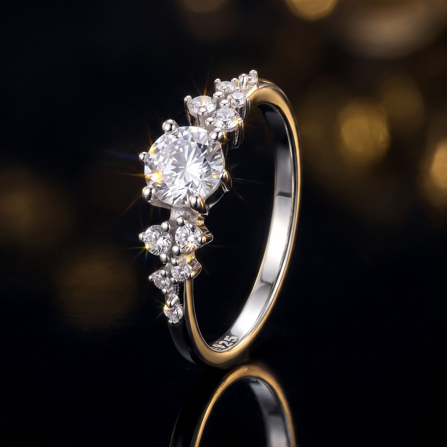 Sterling Silver 5.0mm Shimmer CZ Engagement Ring for Women, Cubic Zirconia, Promise Ring Gift view 4