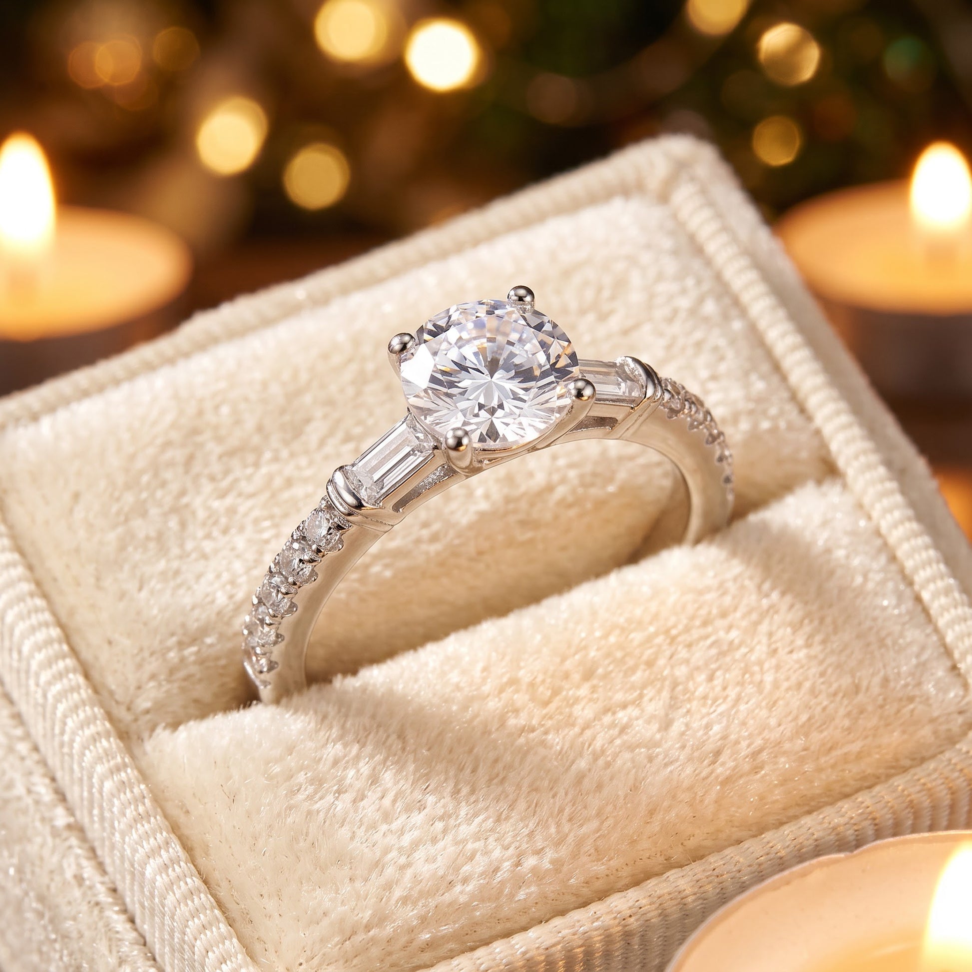 Sterling Silver Dazzling Solitaire Engagement CZ Ring for Women, Cubic Zirconia, Promise Ring Gift view 3
