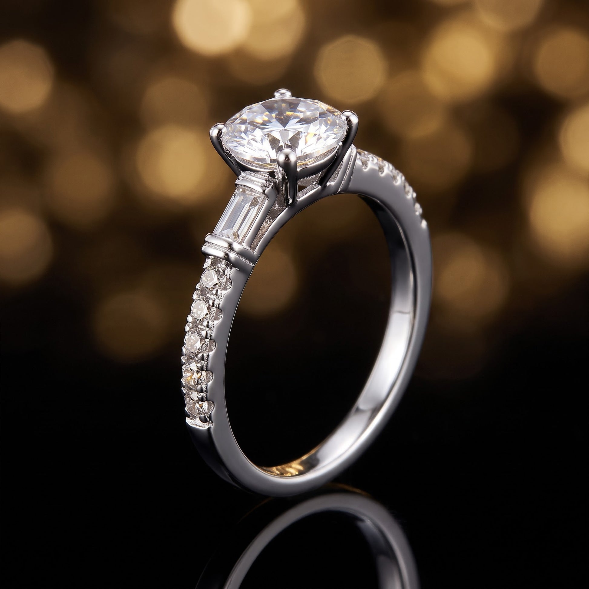 Sterling Silver Dazzling Solitaire Engagement CZ Ring for Women, Cubic Zirconia, Promise Ring Gift view 4