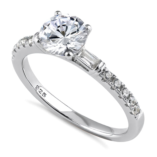 Sterling Silver Dazzling Solitaire Engagement CZ Ring for Women, Cubic Zirconia, Promise Ring Gift