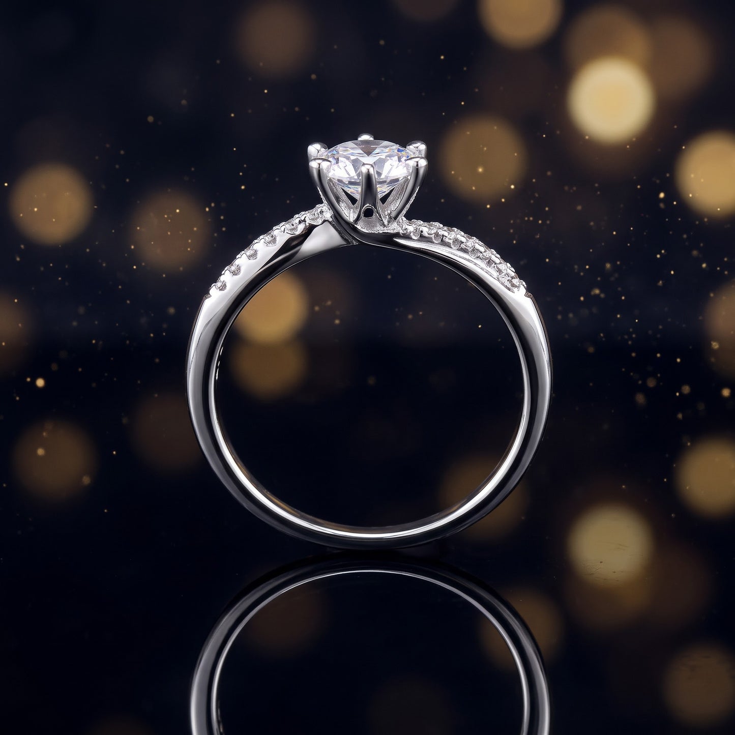 Sterling Silver 5.0mm CZ Dainty Engagement Ring for Women, Cubic Zirconia, Promise Ring Gift view 4