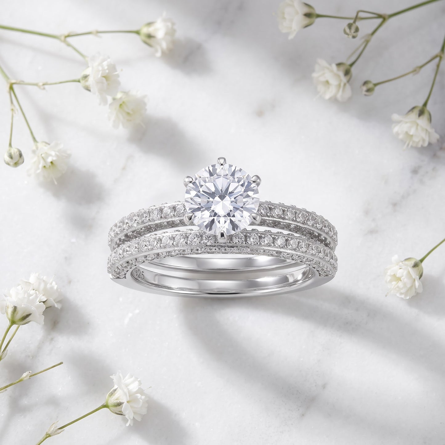 Sterling Silver Round 6.5mm CZ Solitaire Engagement Ring for Women, Round Cubic Zirconia, Promise Ring Gift view 1