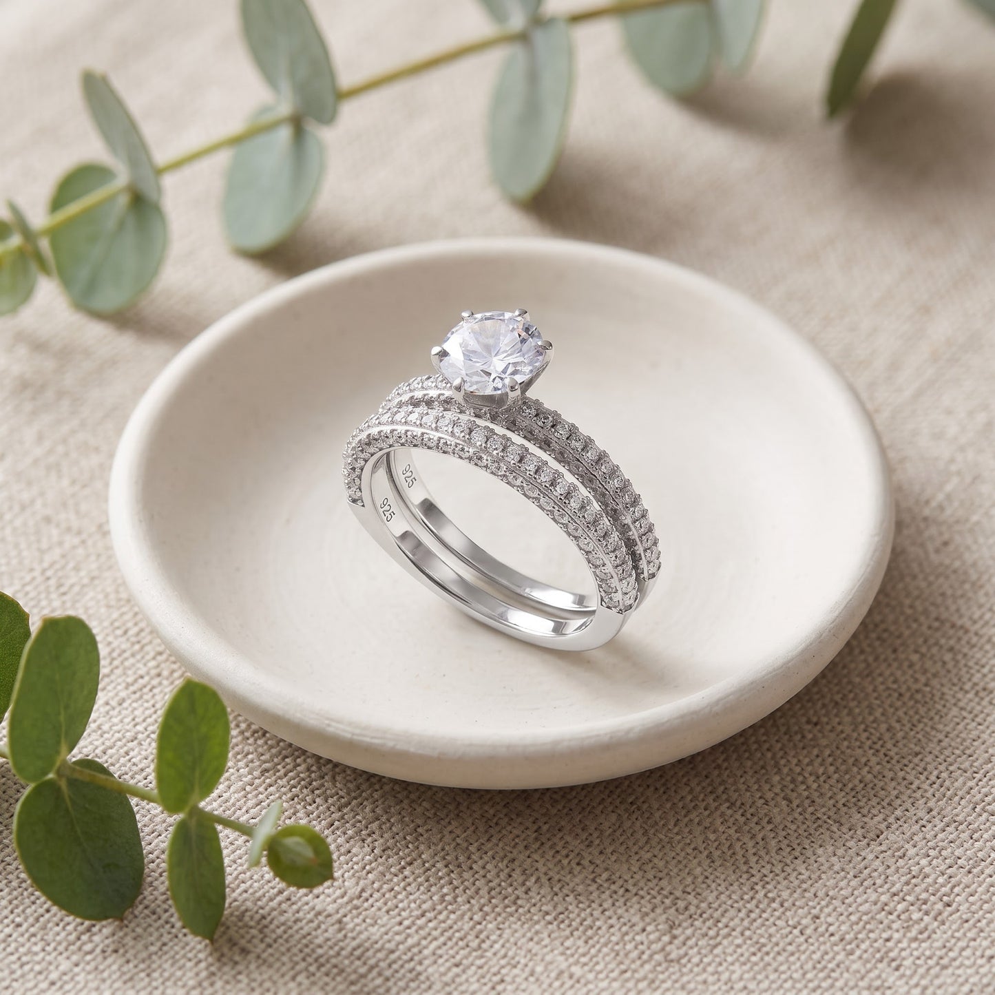 Sterling Silver Round 6.5mm CZ Solitaire Engagement Ring for Women, Round Cubic Zirconia, Promise Ring Gift view 2