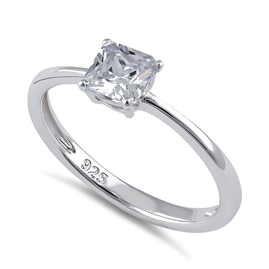 Sterling Silver 5X5mm Octagon Step Cut CZ Ring for Women, Cubic Zirconia, Promise Ring Gift
