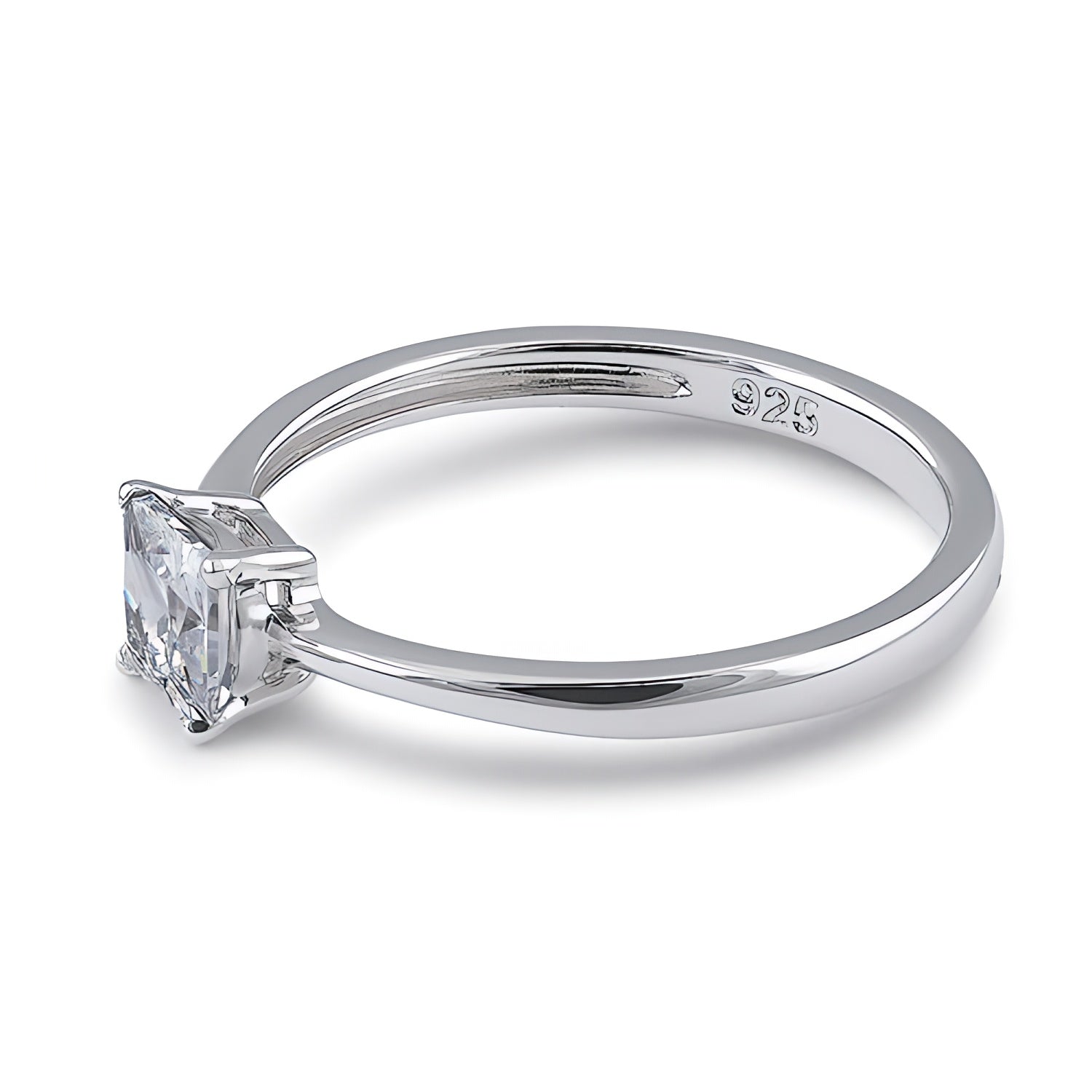 Sterling Silver 5X5mm Octagon Step Cut CZ Ring for Women, Cubic Zirconia, Promise Ring Gift view 4