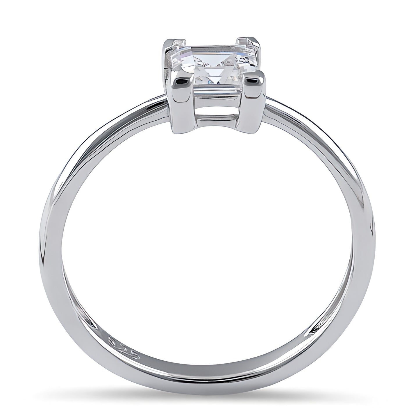 Sterling Silver 5mm Square Step Cut CZ Ring for Women, Square Cubic Zirconia, Promise Ring Gift view 3
