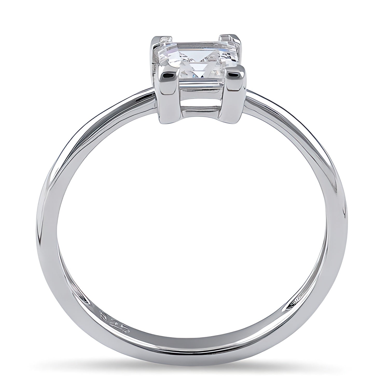Sterling Silver 5mm Square Step Cut CZ Ring for Women, Square Cubic Zirconia, Promise Ring Gift view 3