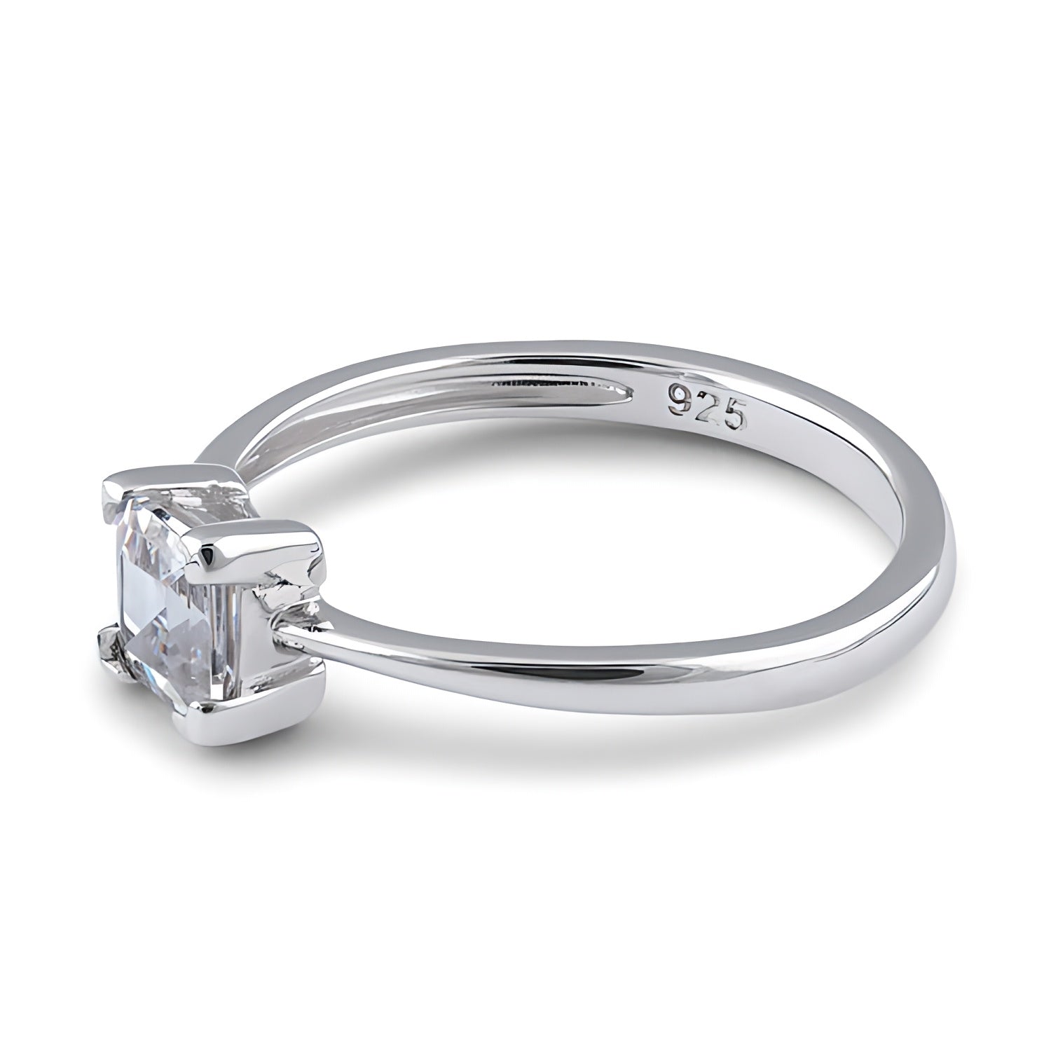 Sterling Silver 5mm Square Step Cut CZ Ring for Women, Square Cubic Zirconia, Promise Ring Gift view 4