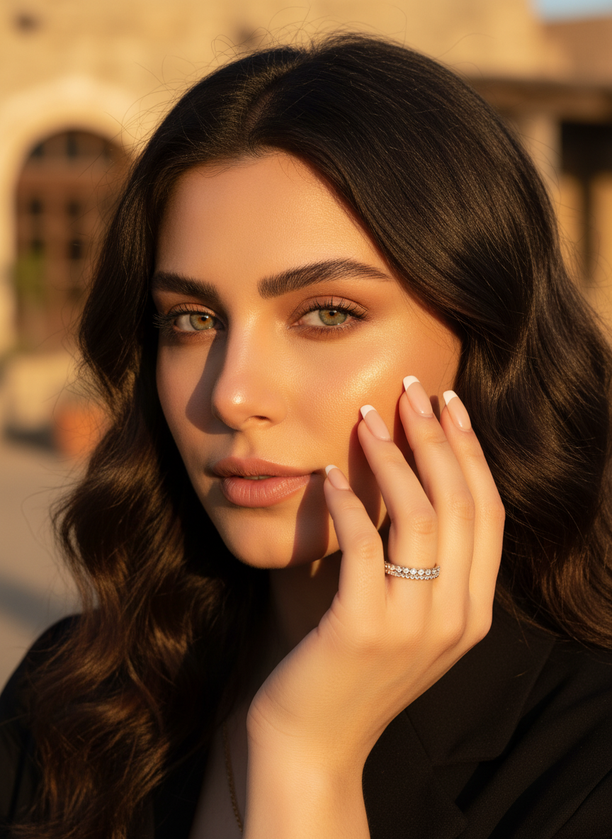 White Gold Over Sterling Silver Women's Thin Double Row Cz Eternity Band