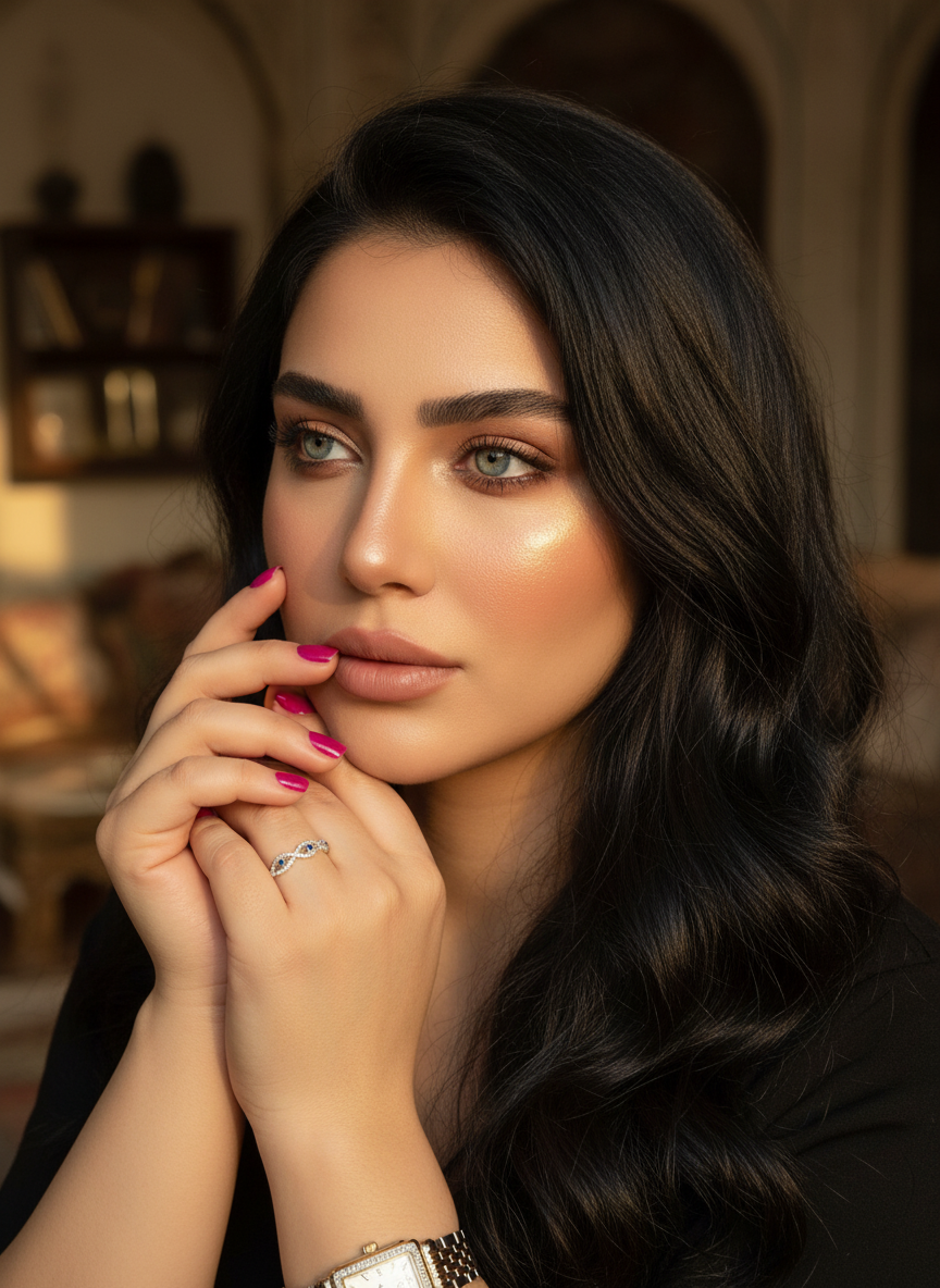 White Gold Over Sterling Silver Womens Cz Evil Eye Eternity Ring  5mm