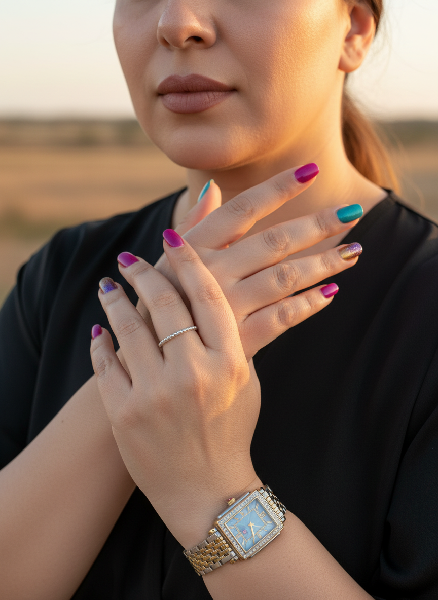 Sterling Silver Women's Thin Stackable Bead Ring