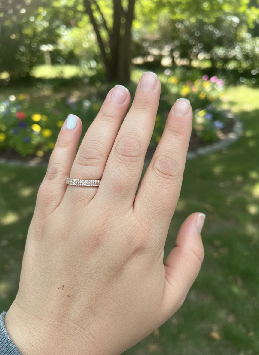 White Gold Over Sterling Silver Womens Wide 3 Row CZ Eternity Band Ring