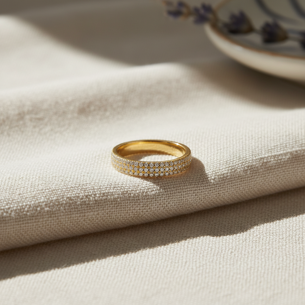 White Gold Over Sterling Silver Womens Wide 3 Row CZ Eternity Band Ring