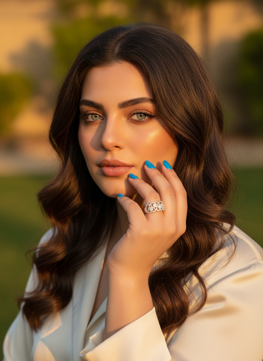 White Gold Over Sterling Silver Womens Chunky Cz Repeating Heart Ring