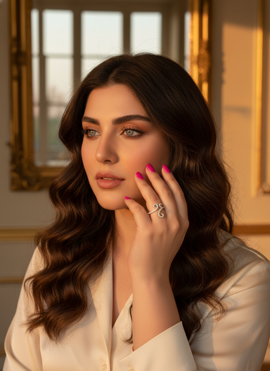 Rhodium Over Sterling Silver Womens Cz Open Form Spiral Ring