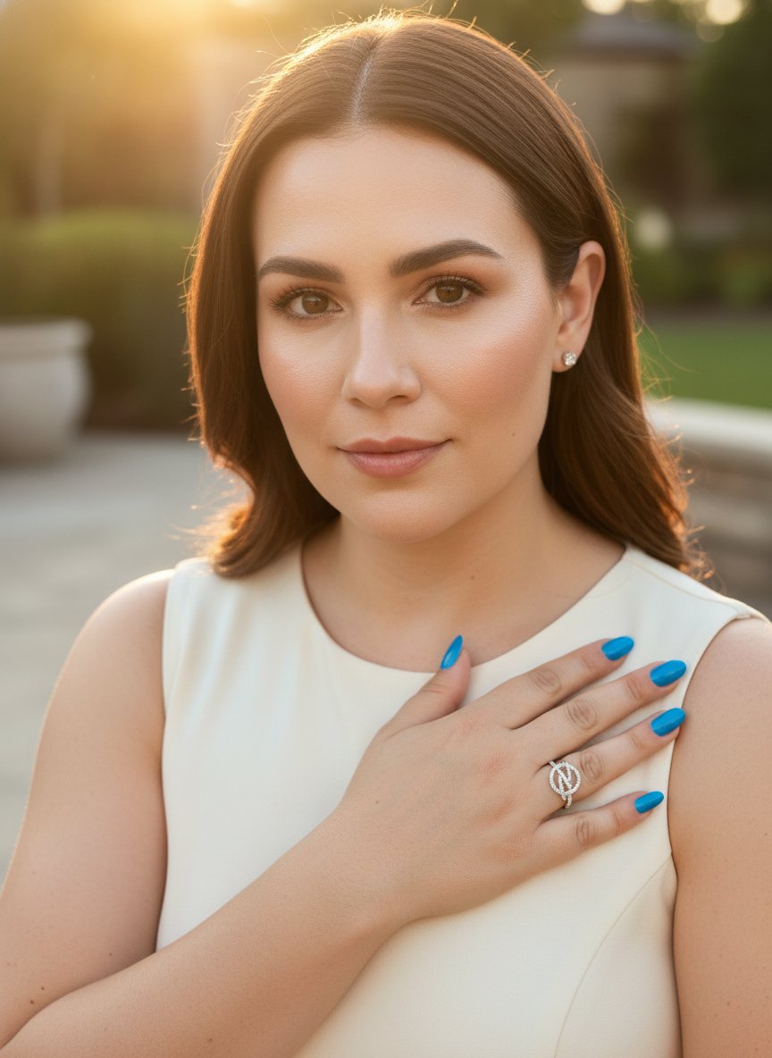 Rhodium Over Sterling Silver Women's Cz Dream Catcher Statement Ring