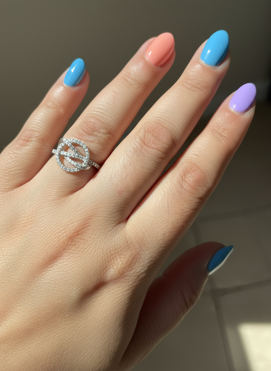 Rhodium Over Sterling Silver Women's Cz Dream Catcher Statement Ring