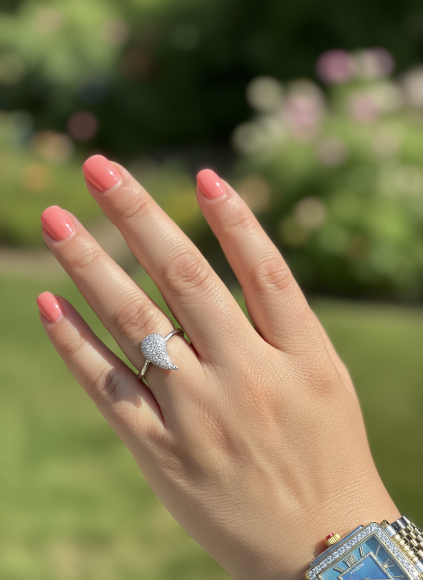White Gold over Sterling Silver Women's CZ Shooting Star Comet Ring