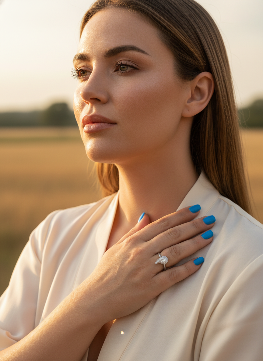 White Gold over Sterling Silver Women's CZ Shooting Star Comet Ring