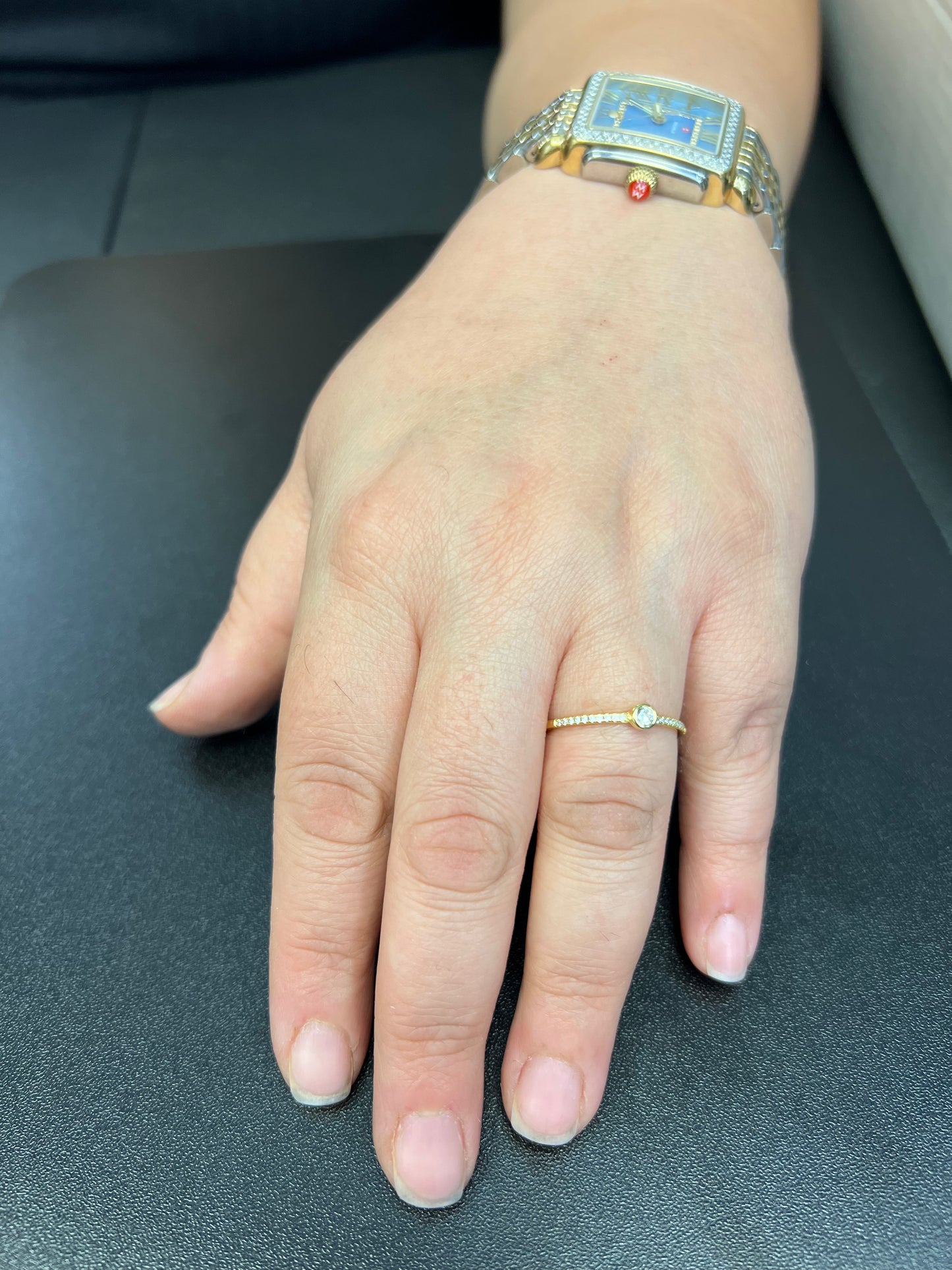 White Gold over Sterling Silver Women's CZ Two Tone Flower Ring