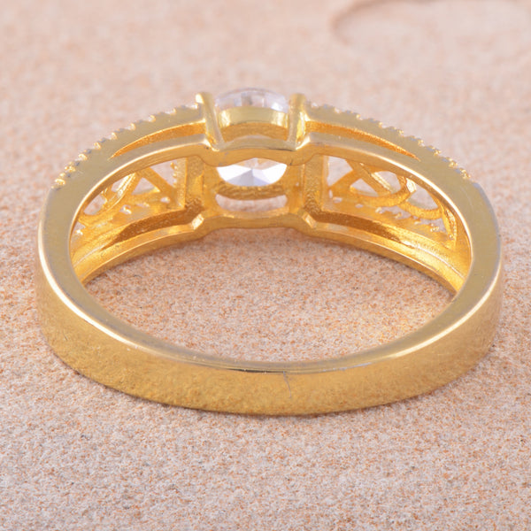 Yellow Gold Over Sterling Silver Cz Womens Celtic Braid Ring