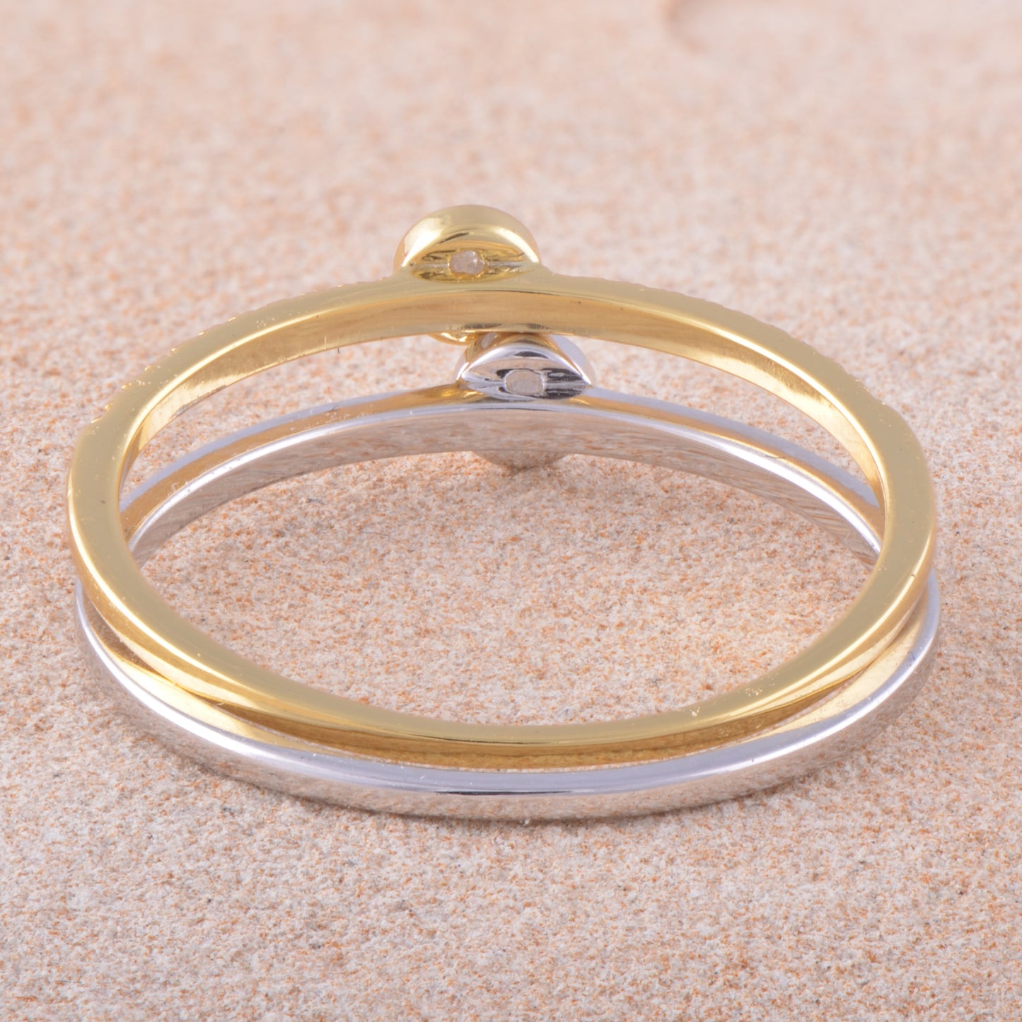 White Gold & White Gold over Sterling Silver Women's CZ Stacked Three Ring Set