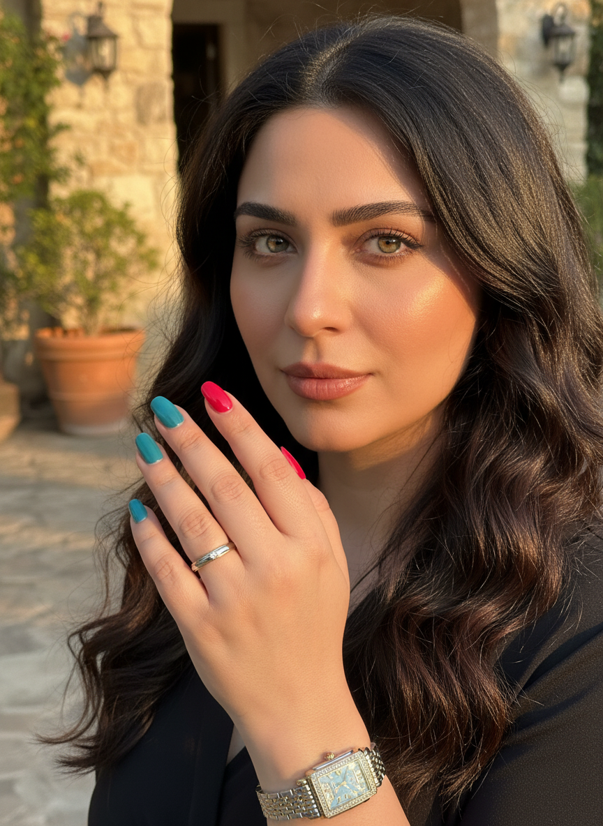 Yellow Gold Dipped Women's Striped Moissanite Solitaire Ring