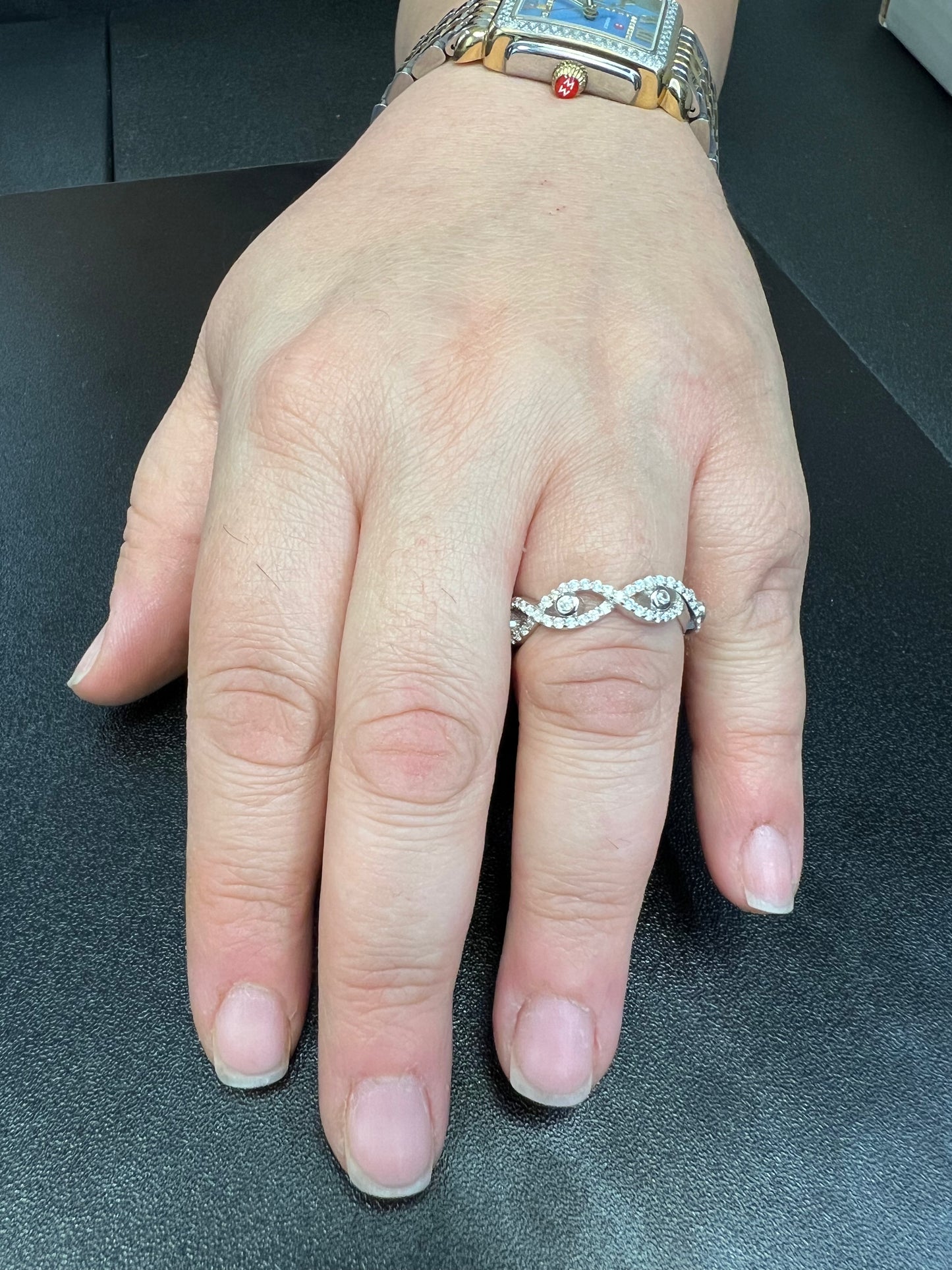 Sterling Silver Simulated Diamond Infinity Eternity Ring, 5mm | SilverCloseOut