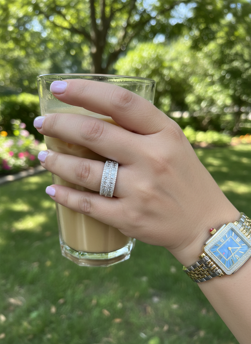 Sterling Silver Simulated Diamond Baguette Cut Statement Ring | SilverCloseOut