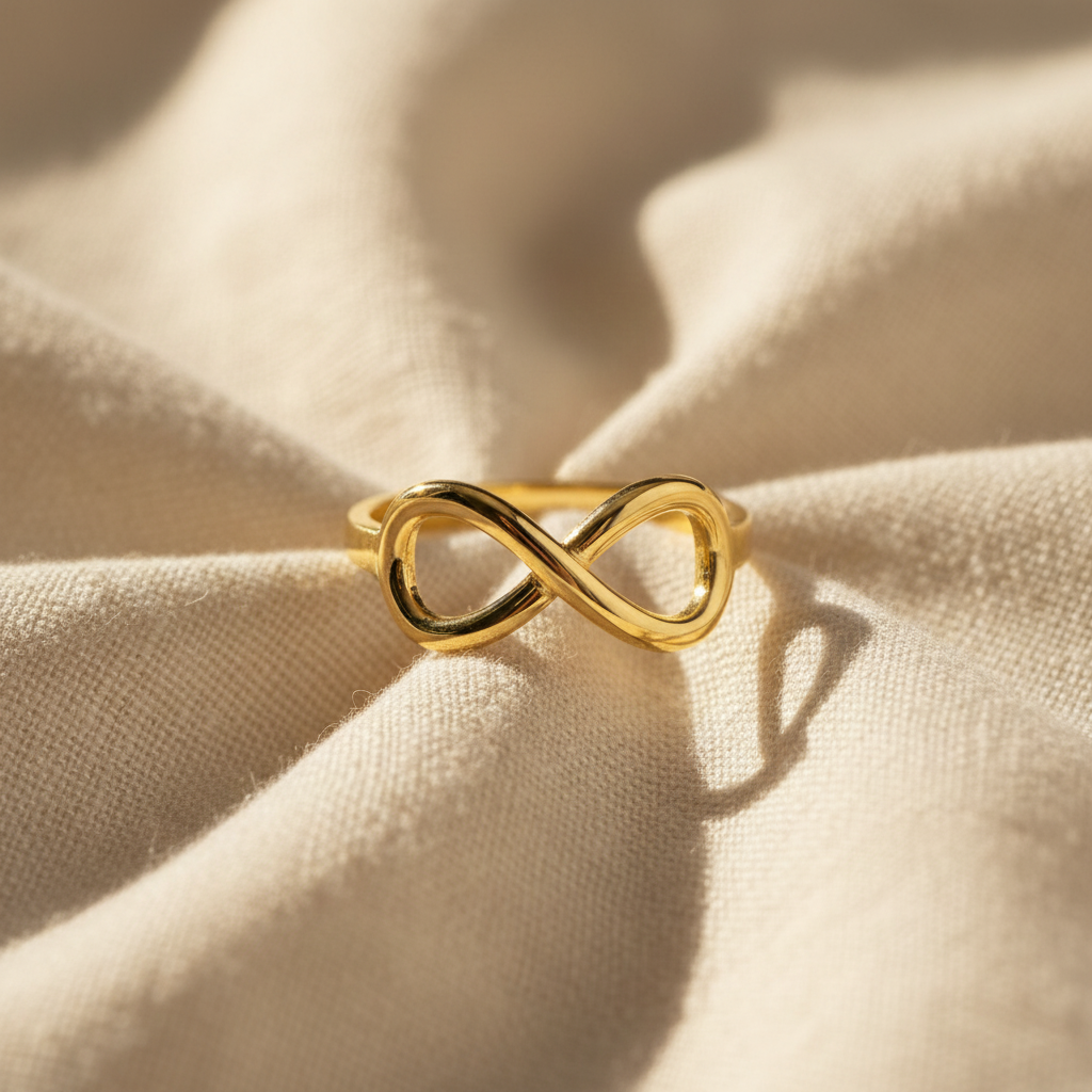 Yellow Gold Dipped Sterling Silver Stackable Infinity Ring | SilverCloseOut