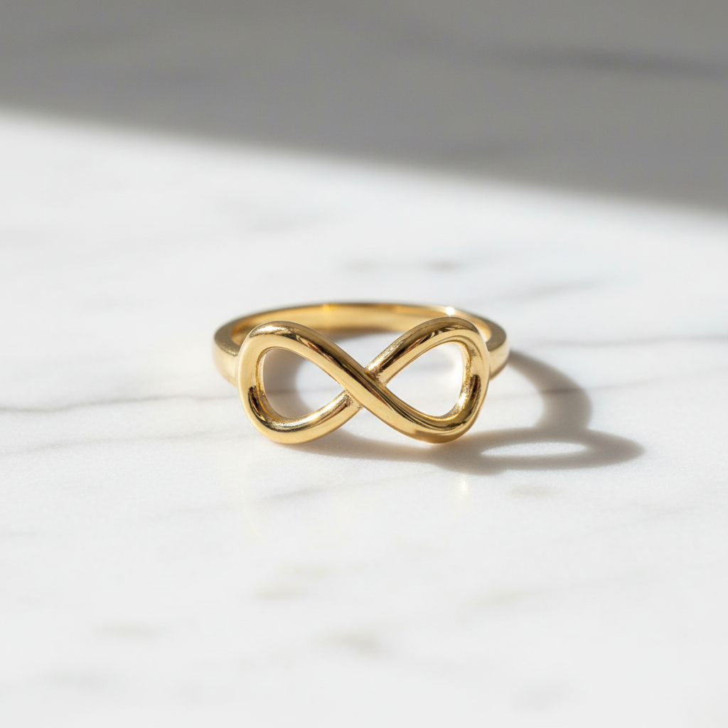 Yellow Gold Dipped Sterling Silver Stackable Infinity Ring | SilverCloseOut