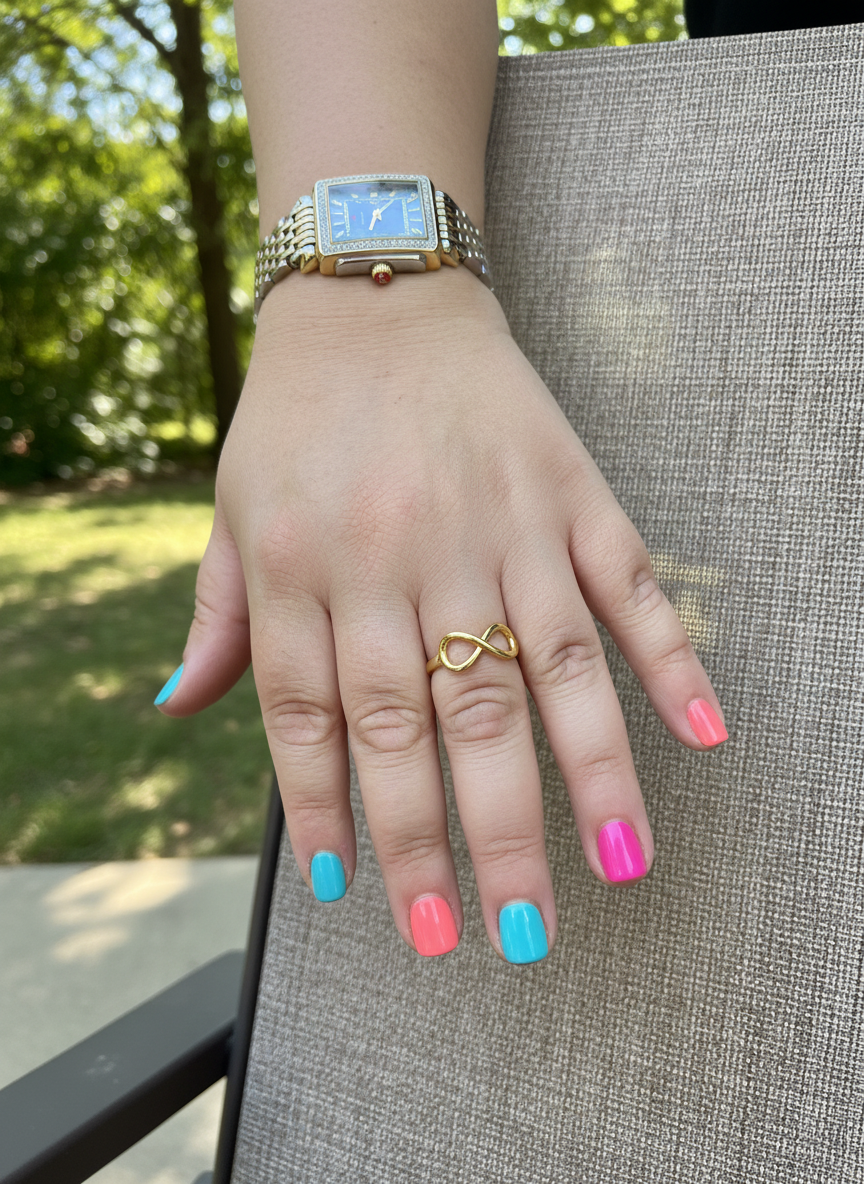 Yellow Gold Dipped Sterling Silver Stackable Infinity Ring | SilverCloseOut