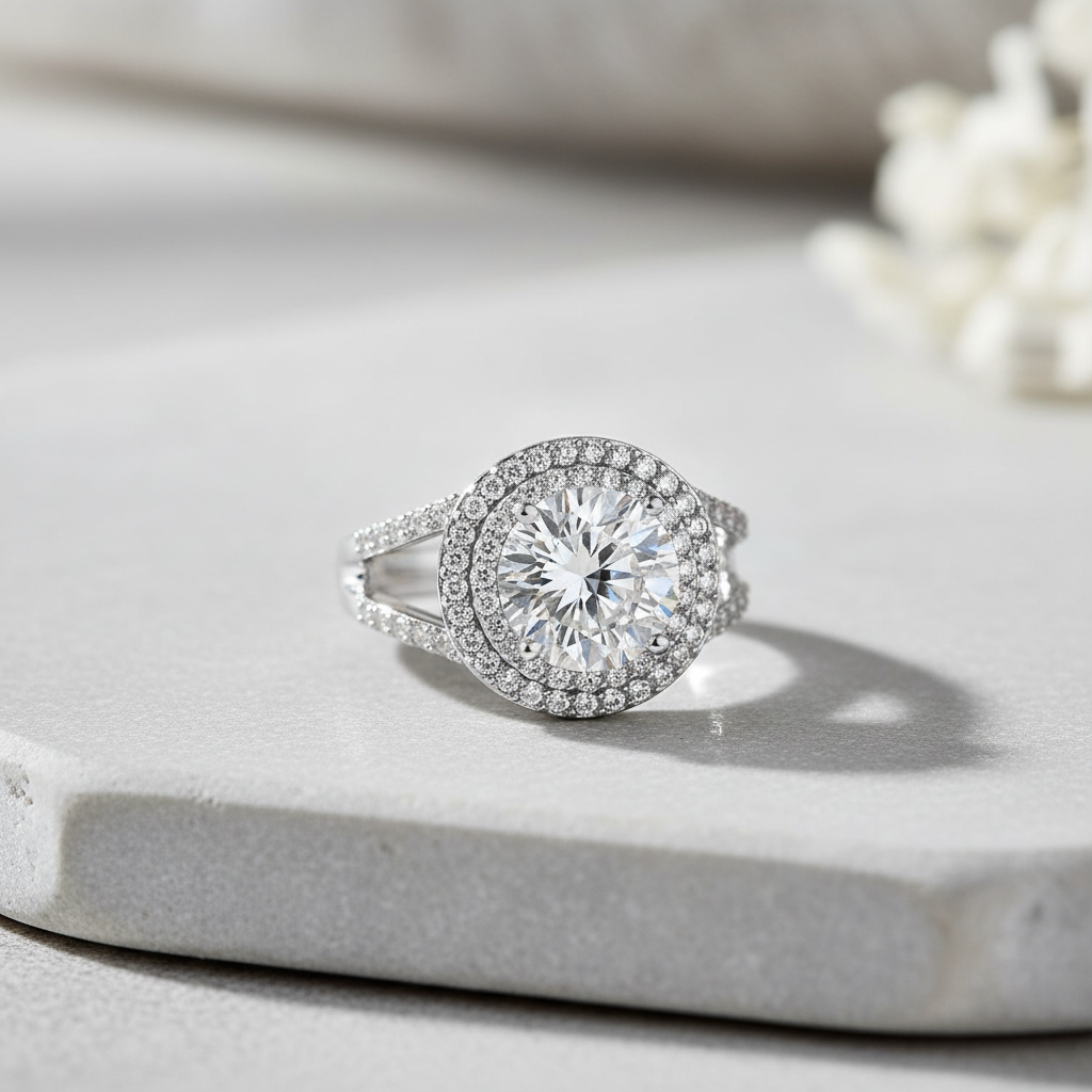 Sterling Silver CZ Big Halo Statement Ring | SilverCloseOut