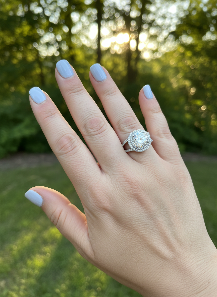 Sterling Silver CZ Big Halo Statement Ring | SilverCloseOut