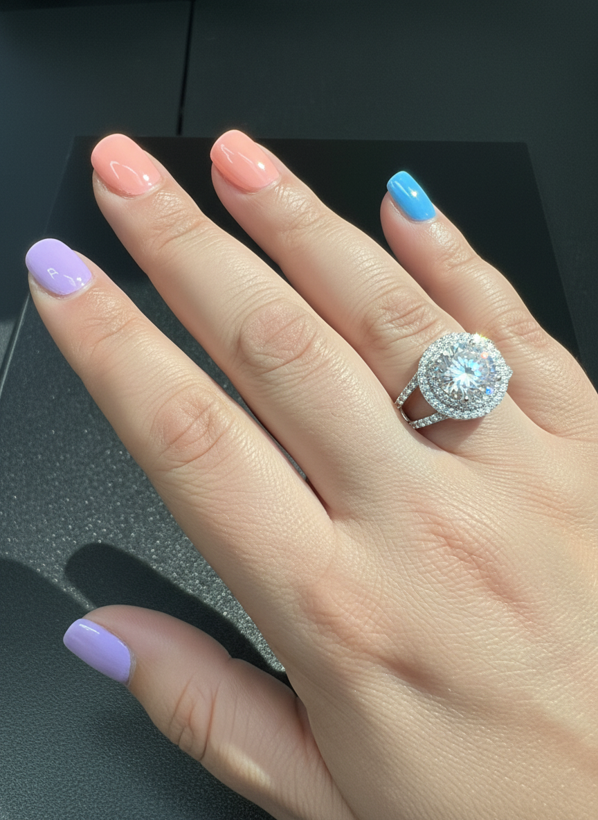 Sterling Silver CZ Big Halo Statement Ring | SilverCloseOut