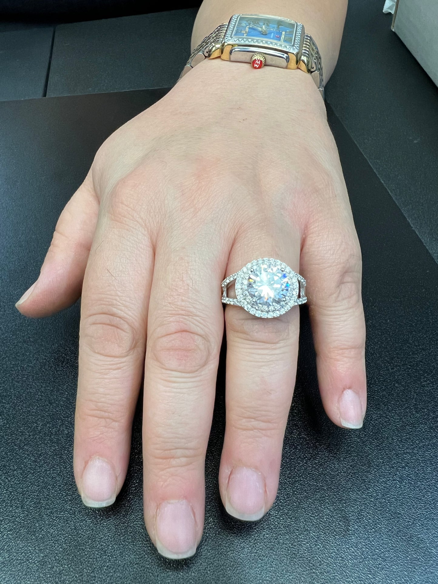 Sterling Silver CZ Big Halo Statement Ring | SilverCloseOut