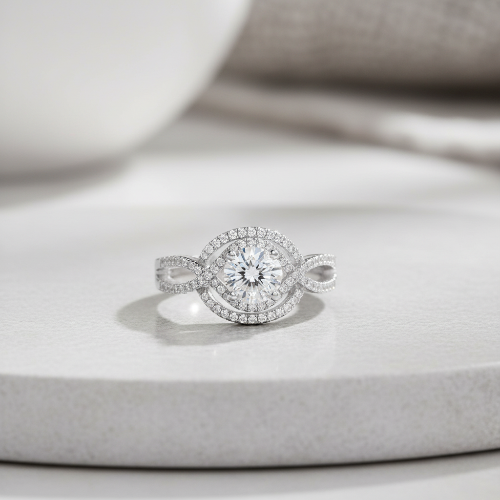 Sterling Silver CZ Fancy Solitaire Ring | SilverCloseOut