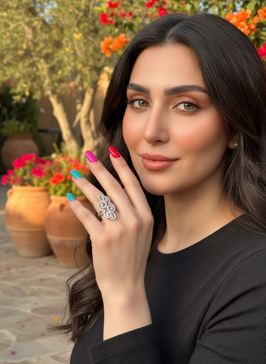 Sterling Silver CZ Filigree Swirl Statement Ring | SilverCloseOut