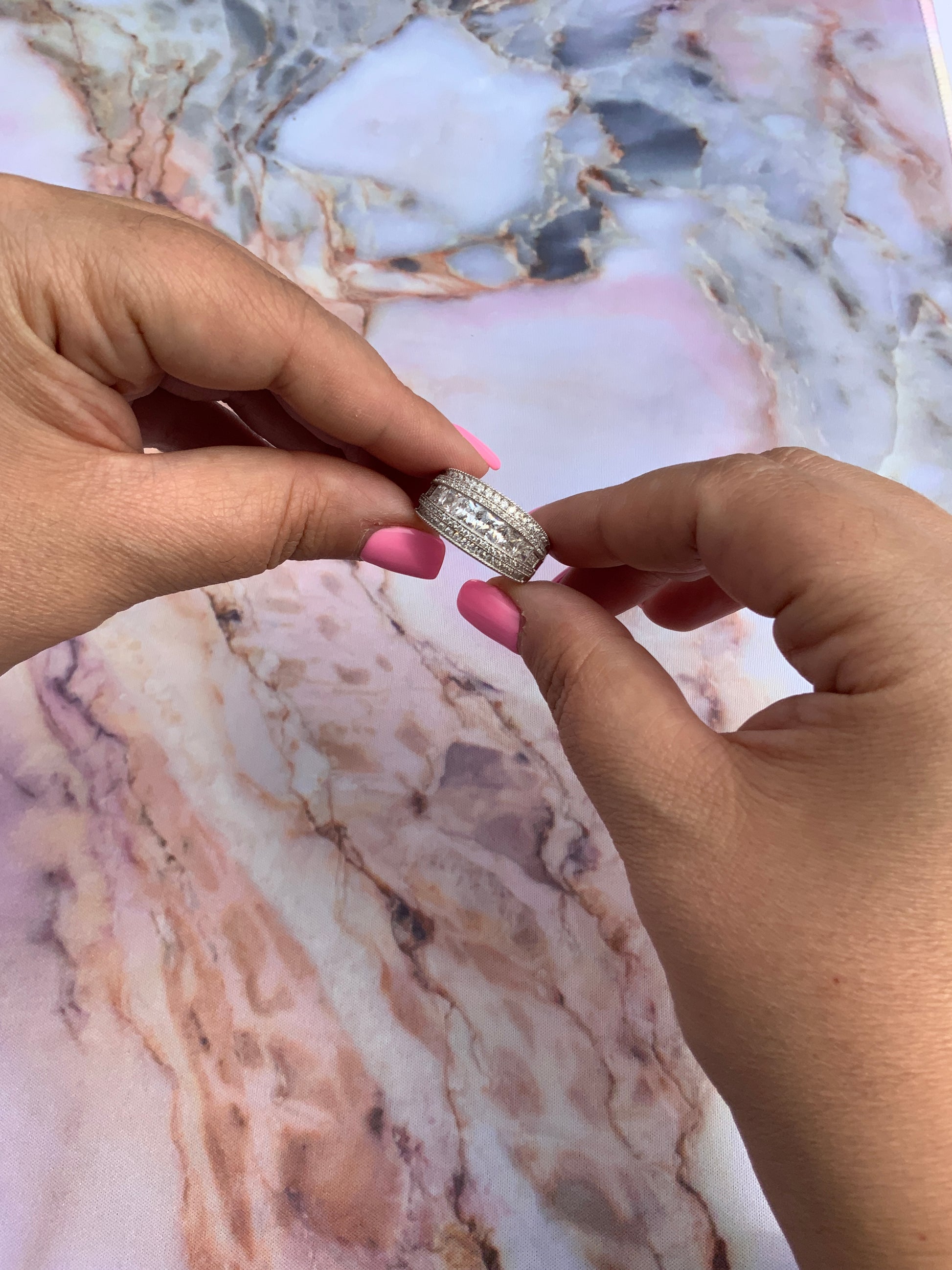 Sterling Silver Wide Square Cut CZ Statement Ring | SilverCloseOut