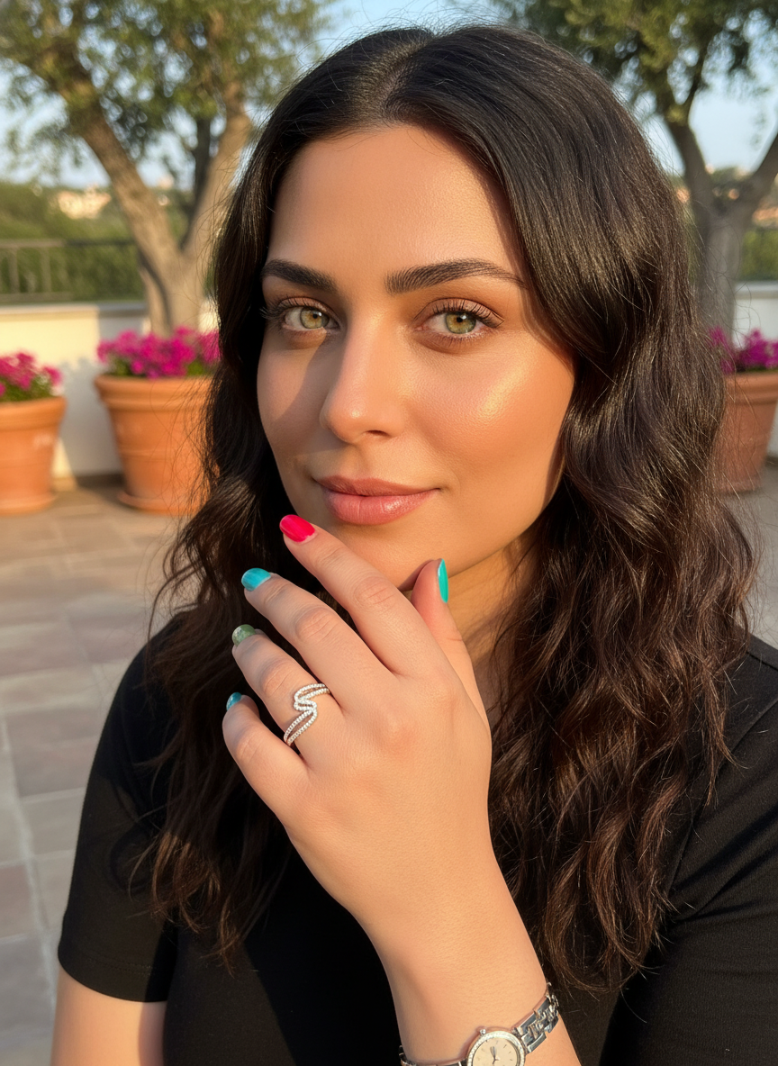 Sterling Silver CZ Zig zag Thread Ring | SilverCloseOut