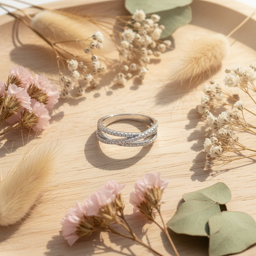 Sterling Silver CZ Wrap Around Thread Ring | SilverCloseOut