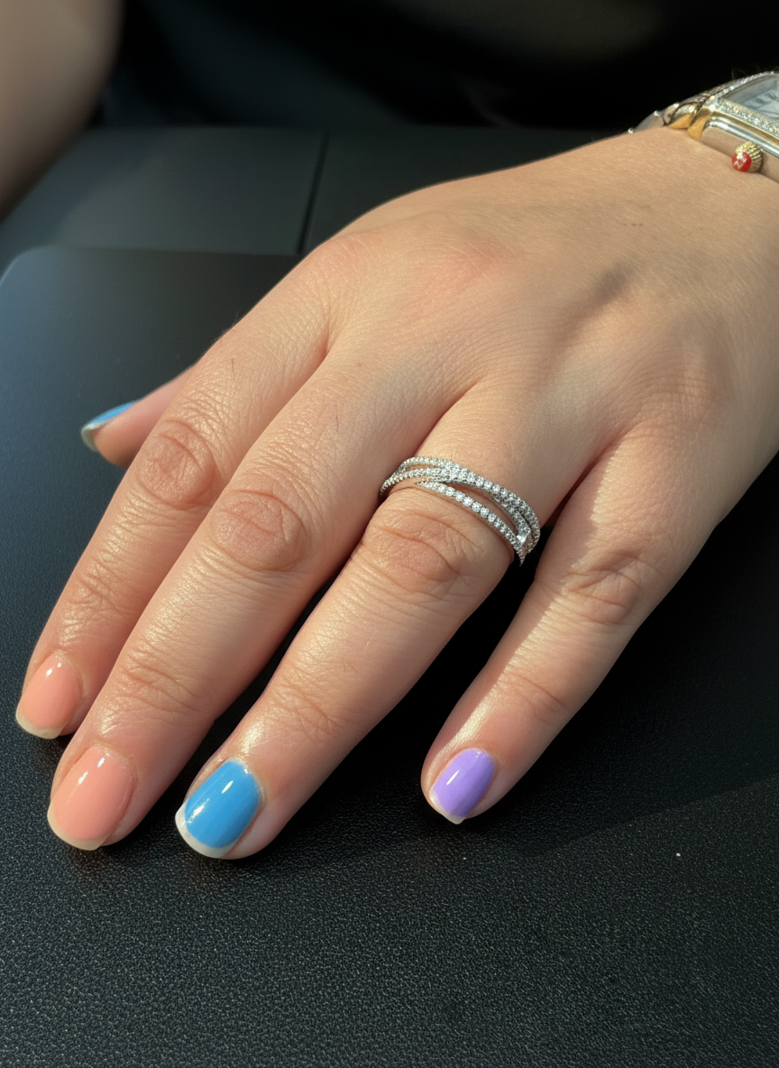Sterling Silver CZ Wrap Around Thread Ring | SilverCloseOut