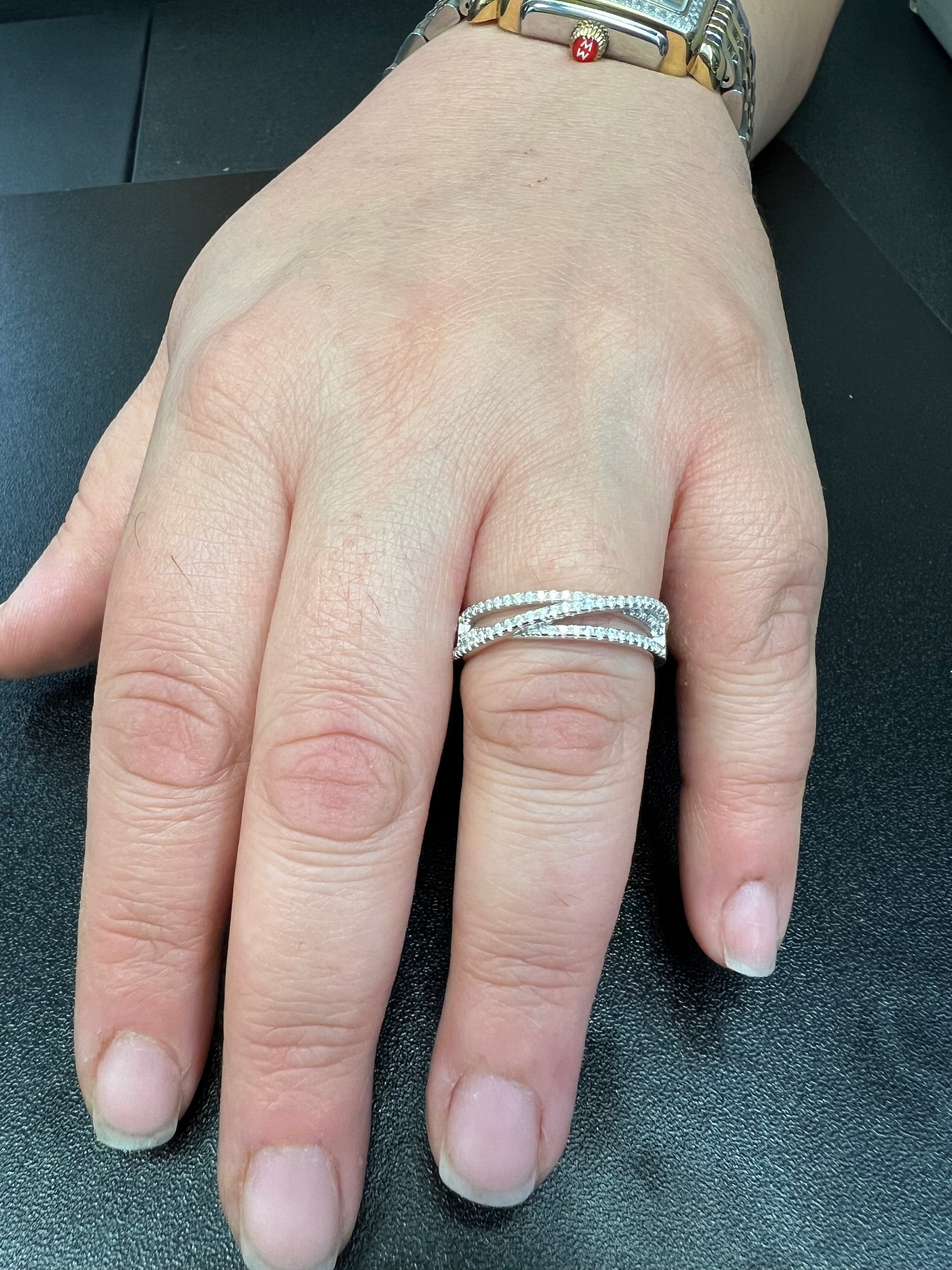 Sterling Silver CZ Wrap Around Thread Ring | SilverCloseOut