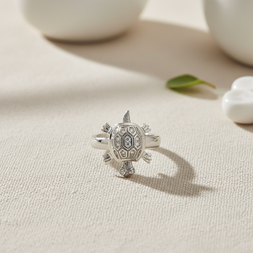 Sterling Silver CZ Turtle Ring | SilverCloseOut