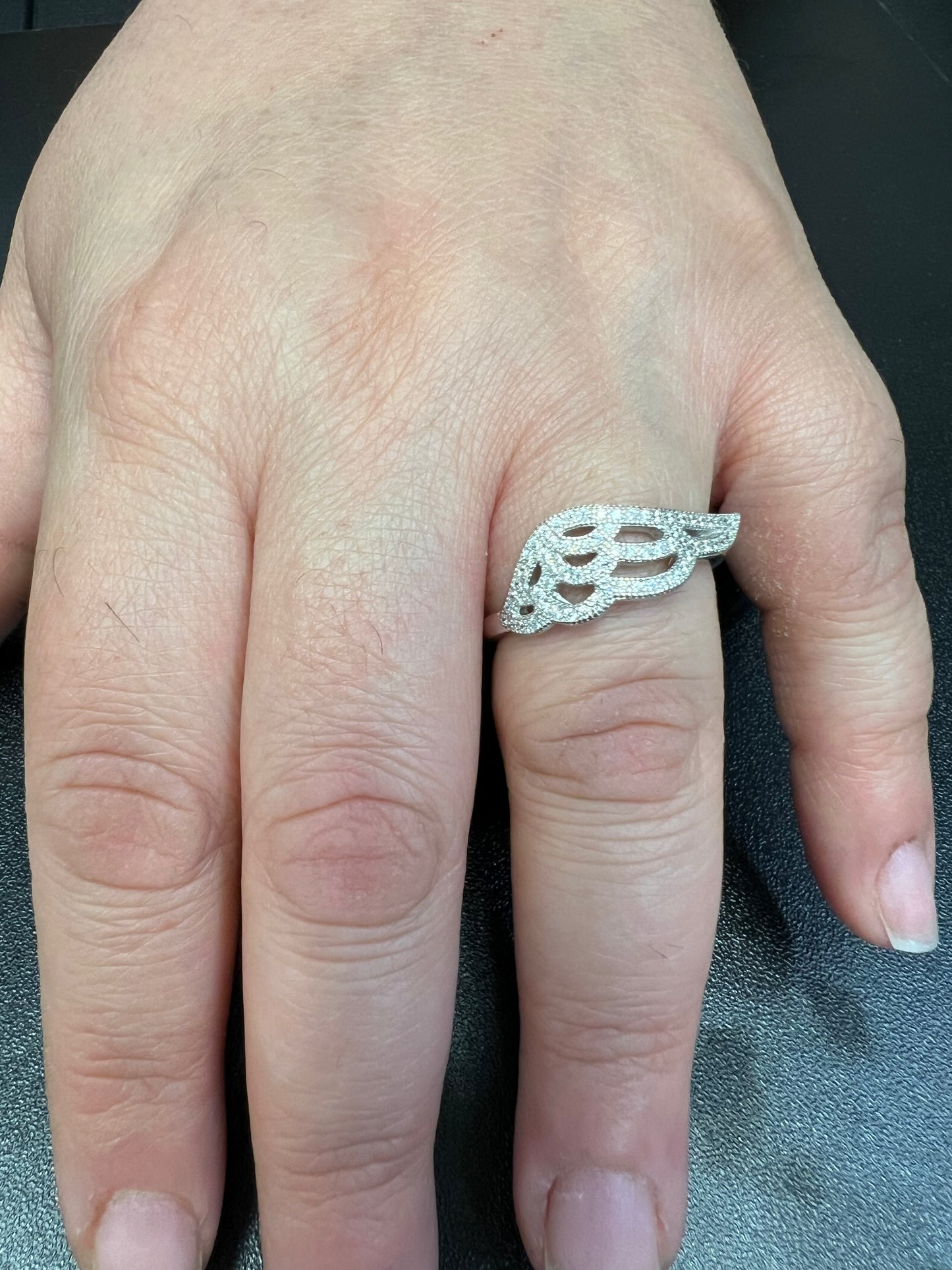 Sterling Silver CZ Wing Ring | SilverCloseOut