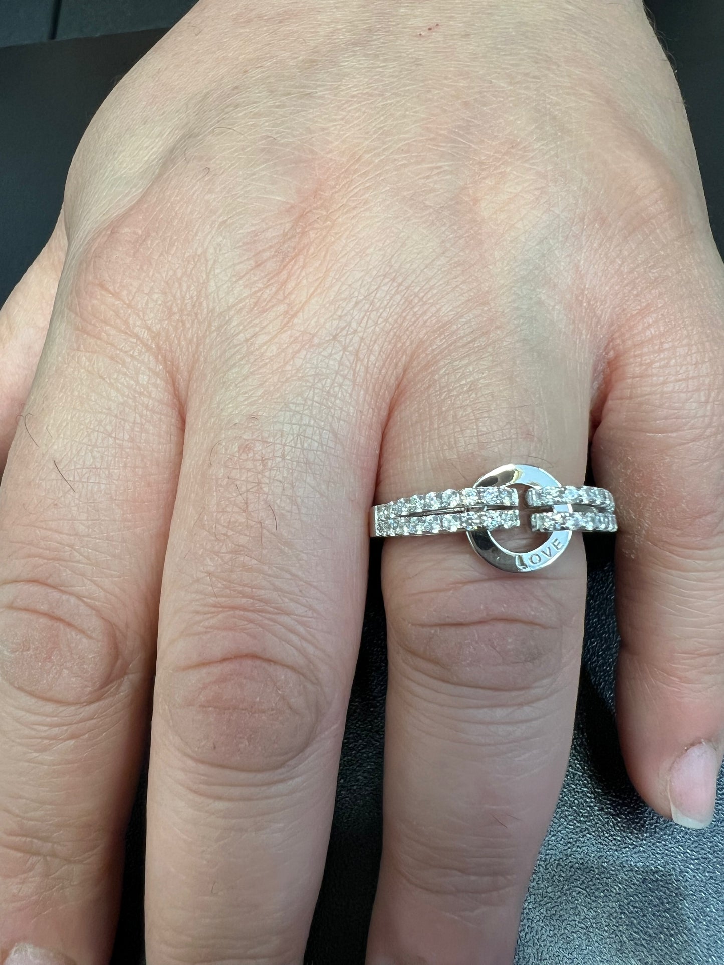 Sterling Silver CZ Circle of Love Statement Ring